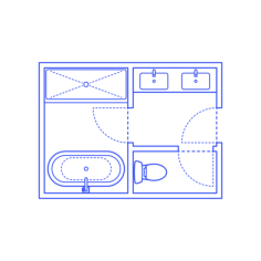 Layouts Bathrooms Primary Split Luxury L Shape Drawing Svg Vector, Free Vectors File